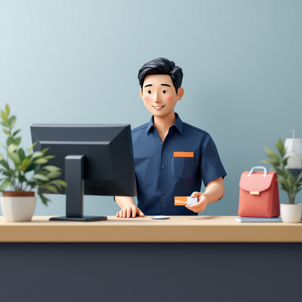 フロントスタッフのキャラクターイラスト